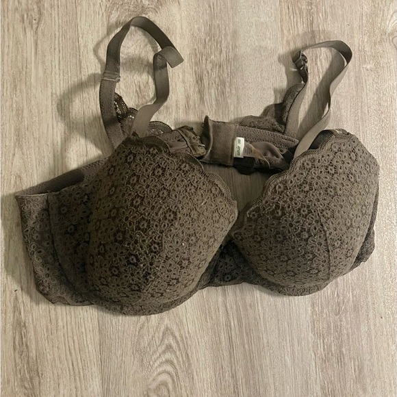 Aerie Women's Gray Lace Lined Demi Full Coverage Size 38D - Picture 6 of 8